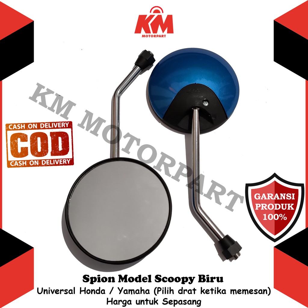 Kaca Spion Scoopy Variasi Universal Honda dan Yamaha Cocok ke Beat Vario Mio Lexi NMax Aerox Supra