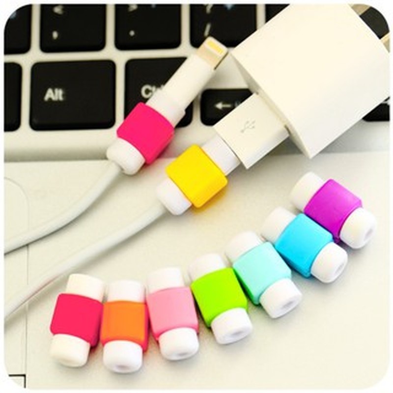 Ready Stock 1Pcs Kabel Pengisian Data Line Protector Candy Colors Silicone Bobbin Winder Pelindung Android iPhone Kabel USB