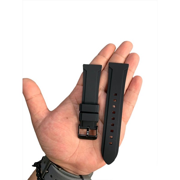 Strap Tali Jam Tangan Silicon Alexandre Christie Hitam Tebal