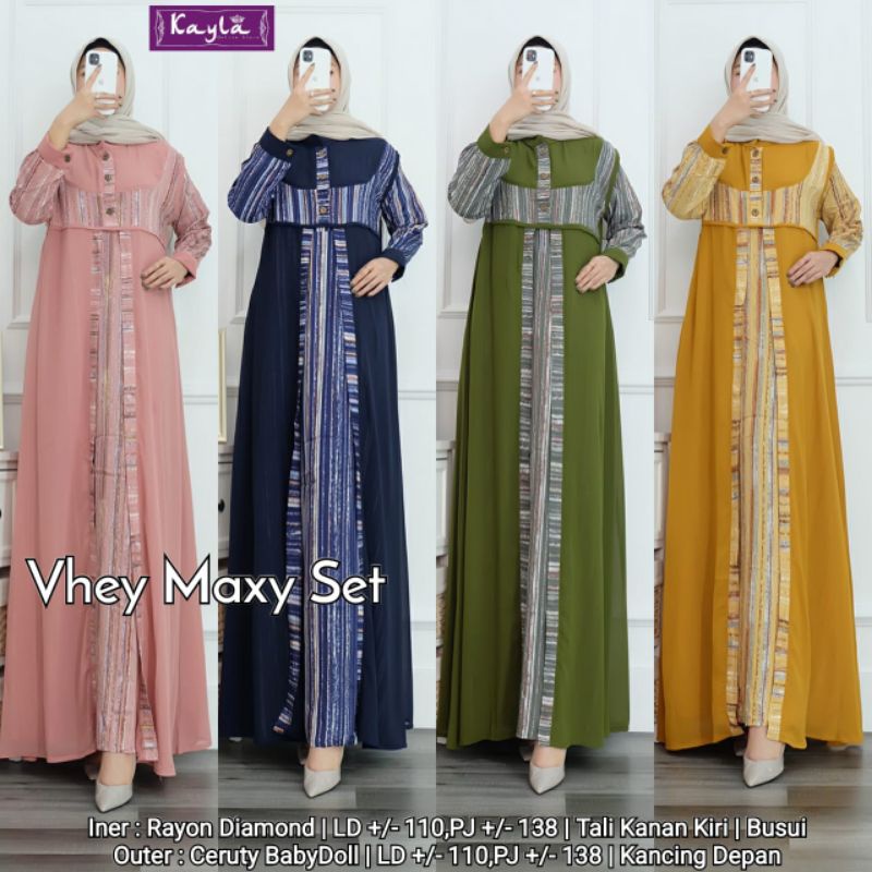 SET GAMIS RAYON DIAMOND + OUTER CERUTI VHEY MAXY SET BY KAYLA