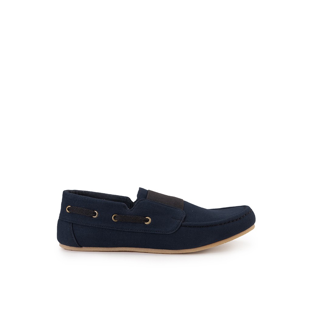Niel Sepatu Slip On Pria Abercio Synthetic Kanvas Biru