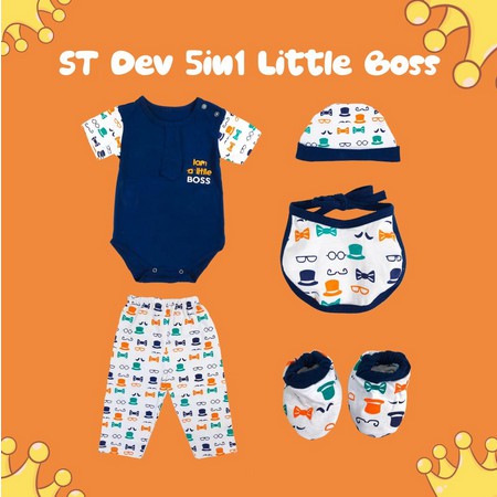 SETELAN BAYI DEVINITA 5IN1 / SET PAKAIAN BAYI DEVINITA 5IN1 MURAH/ TERLENGKAP