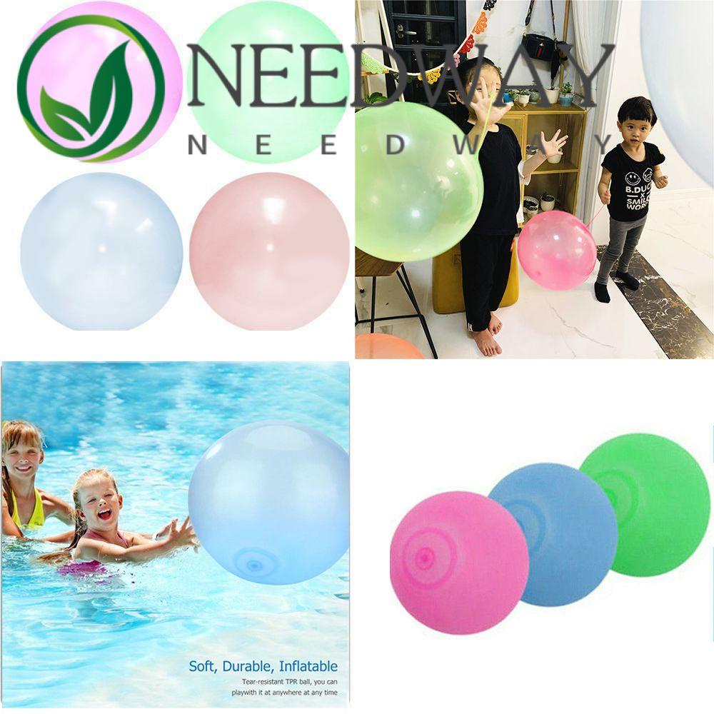 Needway  Soft Wubble Bubble Balls Transparent Kids Play Outdoor Balls Inflatable Durable Rubber Outside Super Amazing Sports Balloons