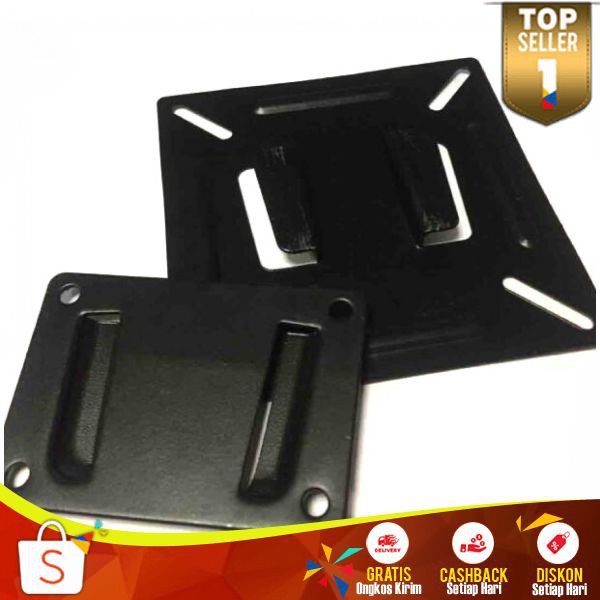 TV Bracket Metal 75x75 Pitch 14-22 Inch Monitor&amp;TV Aman Digunakan Braket Besi Kuat Mudah Dipasang