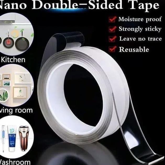 

Terlarisss 8IH Double Tape Nano Magic Gel Bening Super Kuat Anti Air Reusable Dapat Dicuci CQ DGT