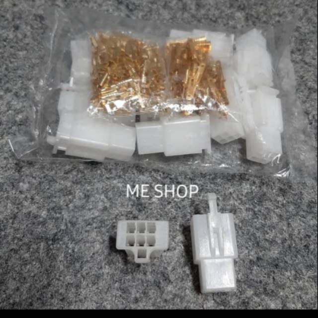 Soket skun Motor 6 Pin Kecil Socket Mobil Skun Konektor Kabel Isi 10set