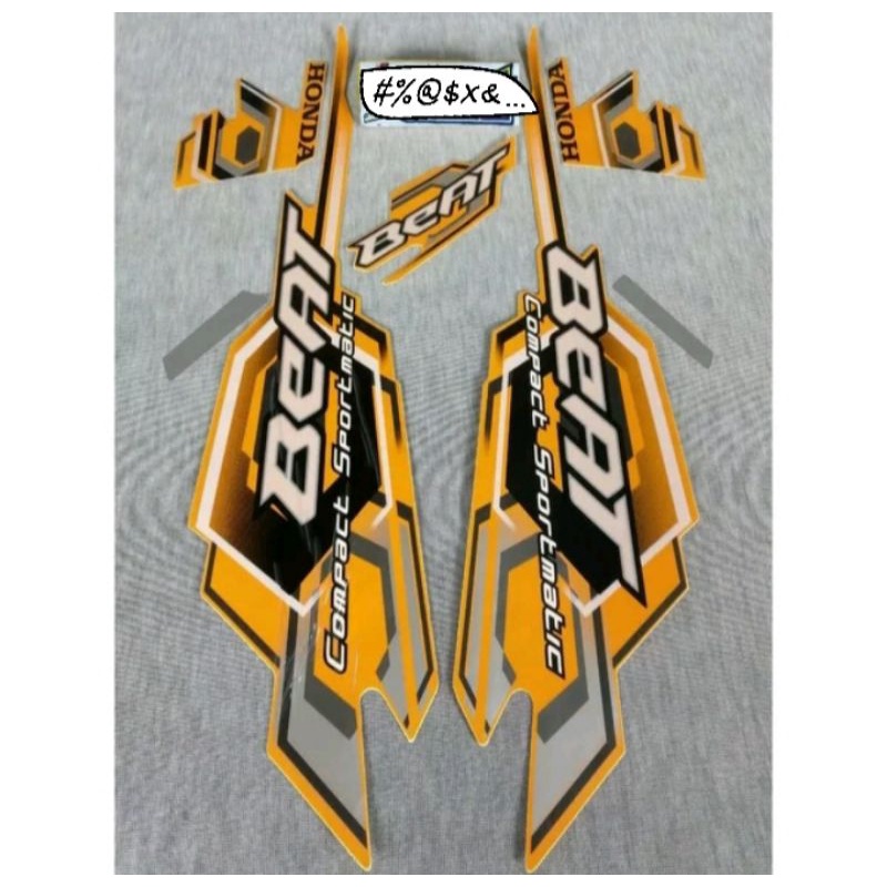 STIKER STRIPING BEAT KARBU 2008 OREN
