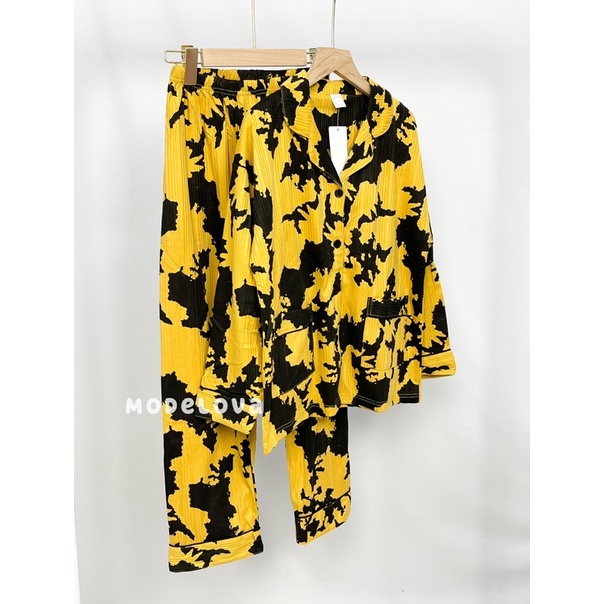 MDLV ~ Baju Tidur Set Tie Dye PP Mustard Piyama Dewasa