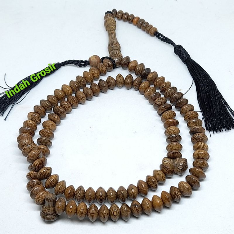 TASBIH KAYU GALIH KELOR GEPENG 8MM 99BUTIR