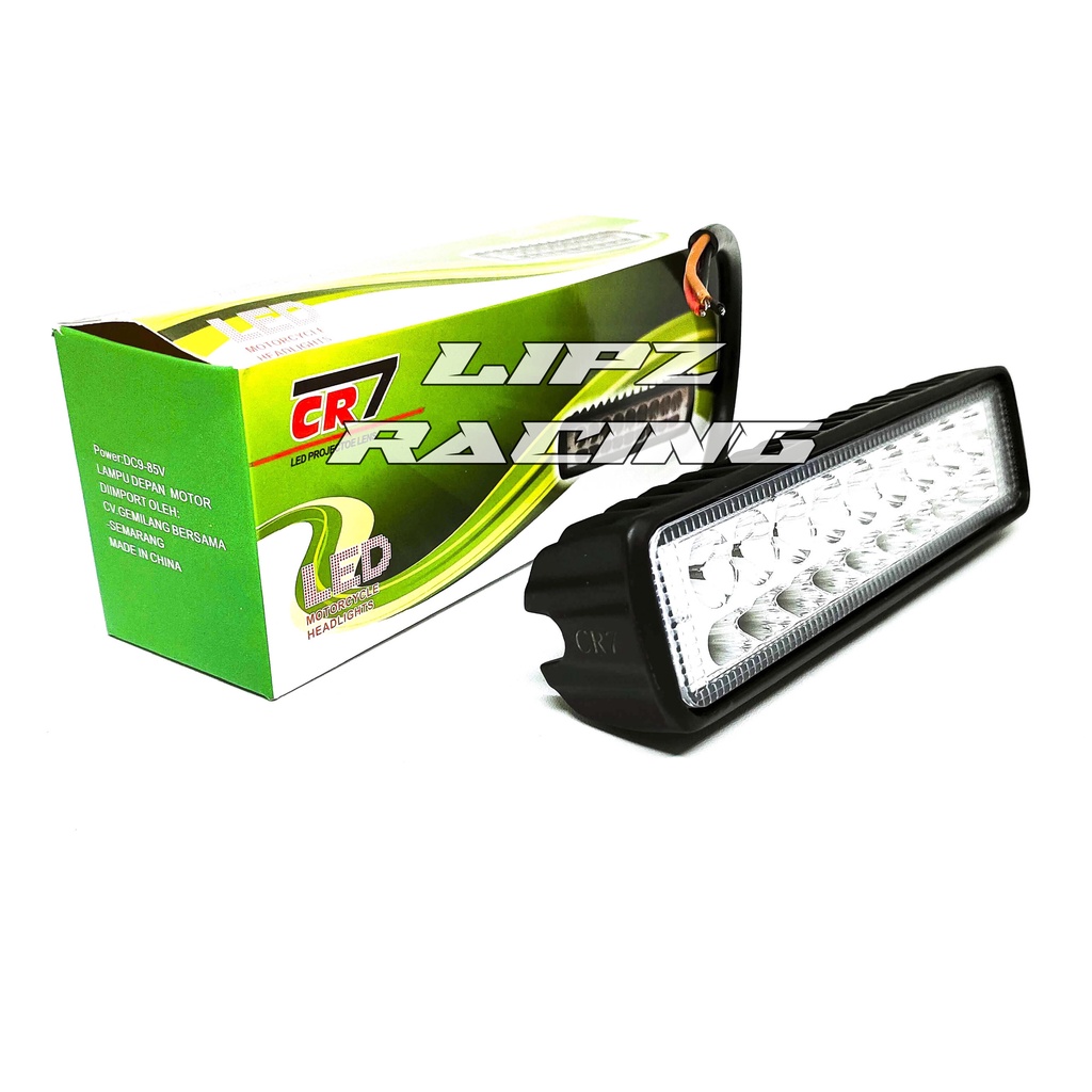 LAMPU TEMBAK / LAMPU SOROT LED 18 MATA LED 3 MODE CAHAYA WHITE / YELLOW / WARM WHITE BAHAN ALUMINIUM