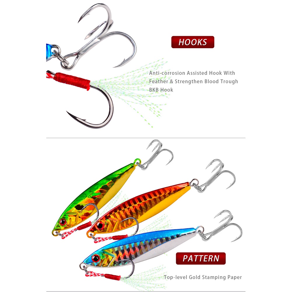 Umpan Pancing Metal jig lure Jigging mancing dasaran 14gr 21gr 30gr sudah dengan assit hook dan treble hook LF117