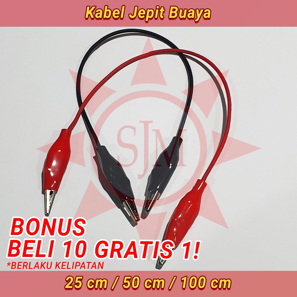 Kabel Jepit Buaya Sepasang Panjang 25 / 50 / 100 Cm