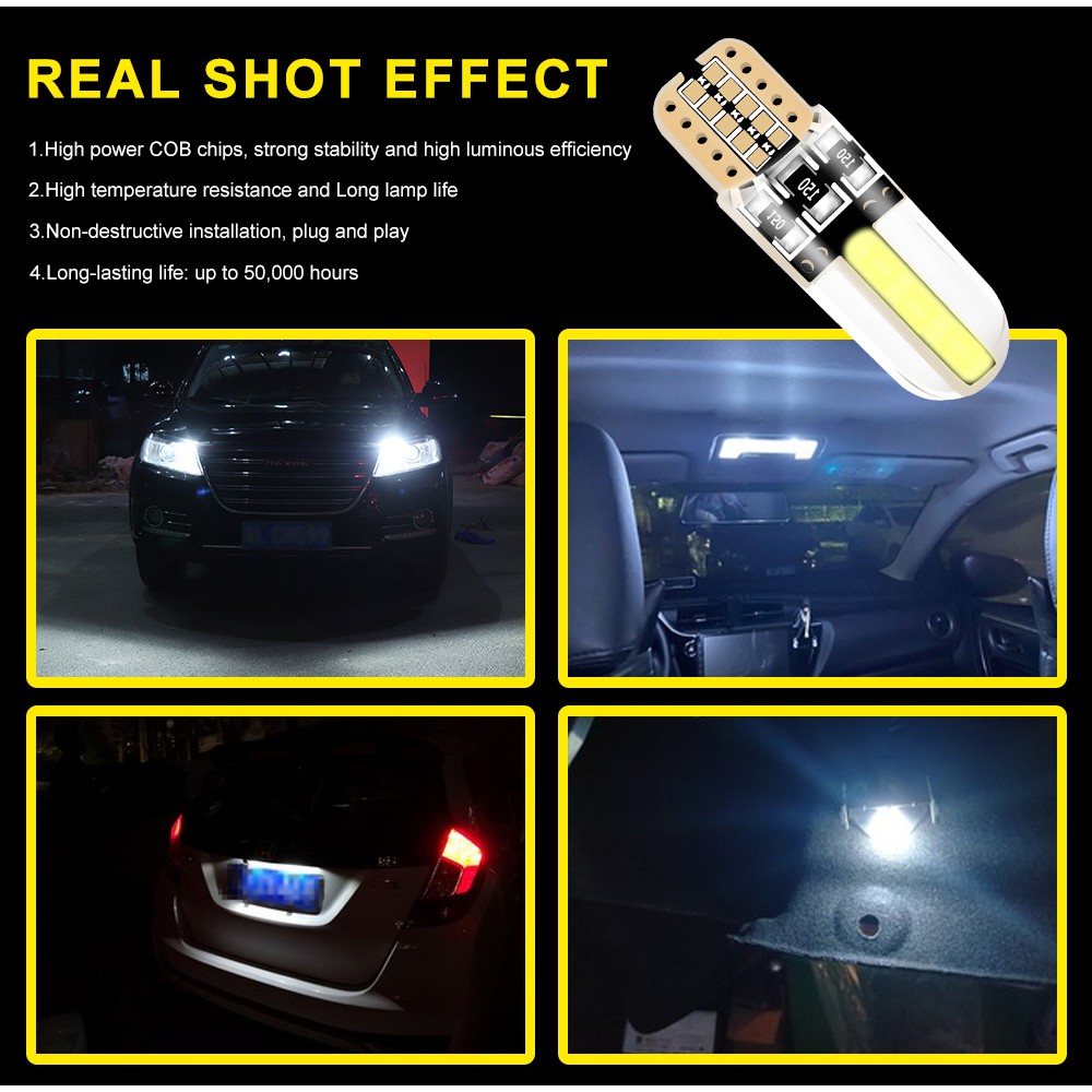 LED W5W T10 194 168 COB Auto Wedge Parking Bulb Clearance Lamp License Plate Lights CANBUS Car Interior Reading Light