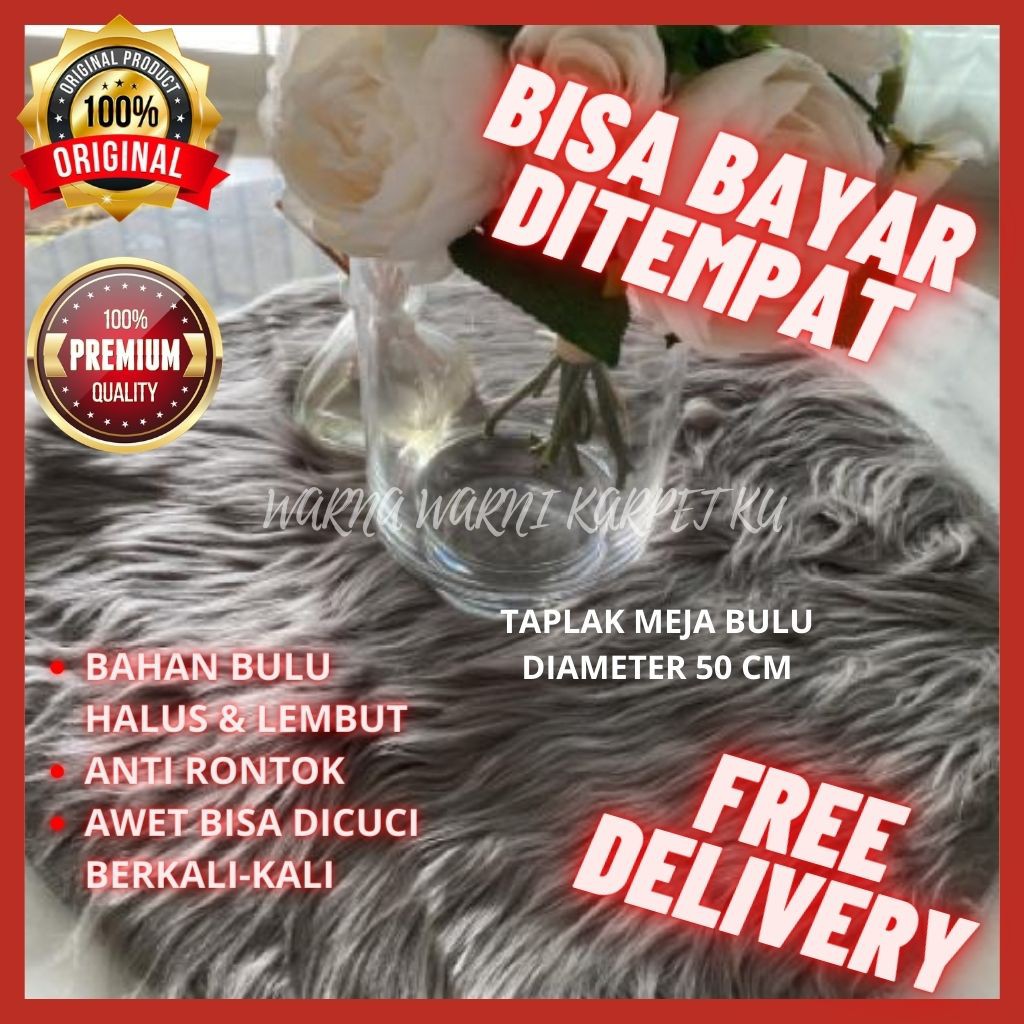 Karpet Bulu Halus Bulat Alas Foto Produk Taplak Meja Bulu Taplak Meja Ruang Tamu Alas Photo Bulu
