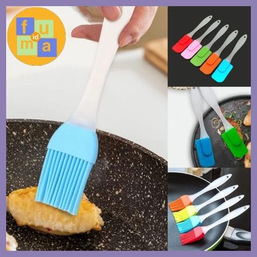 Kuas Silikon Kuas Oles Minyak Barbeque Anti Panas Kuas Roti Baking Brush / Spatula Mentega Silikon / Spatula Silikon Tahan Panas