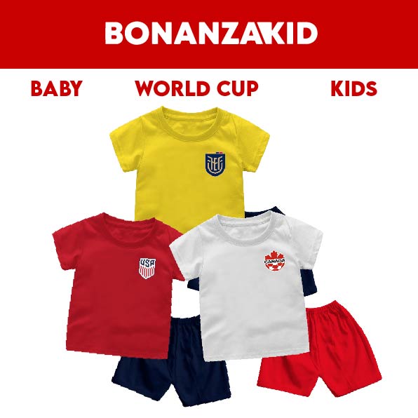 Setelan Bayi &amp; Anak World Cup Edisi AMERIKA EKUADOR Usia 6 Bulan-8 Tahun Bahan Katun Premium