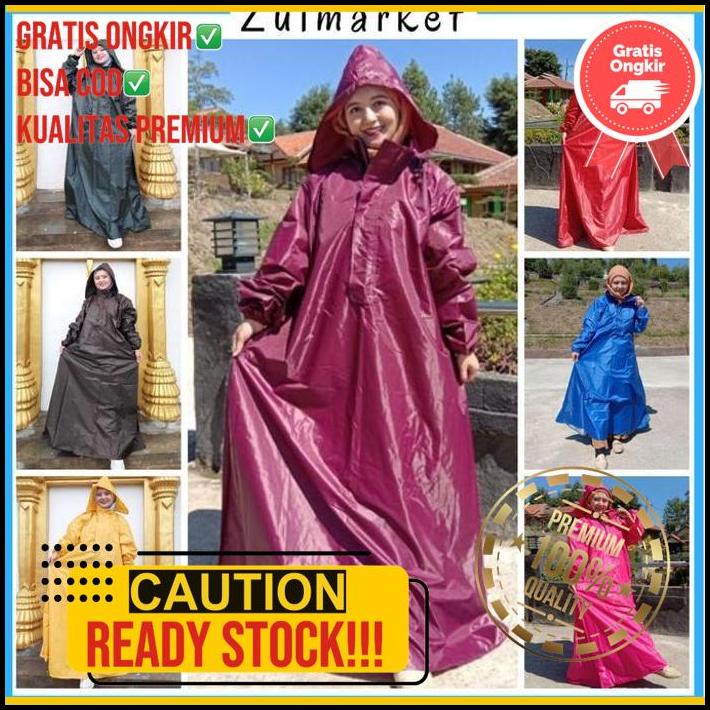 Jas Hujan Wanita Gamis Ponco Jumbo Muslimah Syari