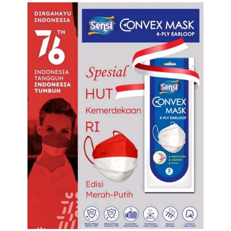 Masker Sensi Convex Merah Putih