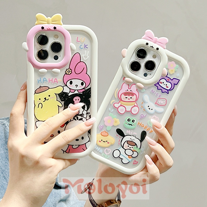 Soft Case TPU Motif Kartun Hello Kitty 3D Untuk IPhone 7 8 14 Plus XR 11 12 13 14 Pro MAX 6 6S Plus X XS MAX SE