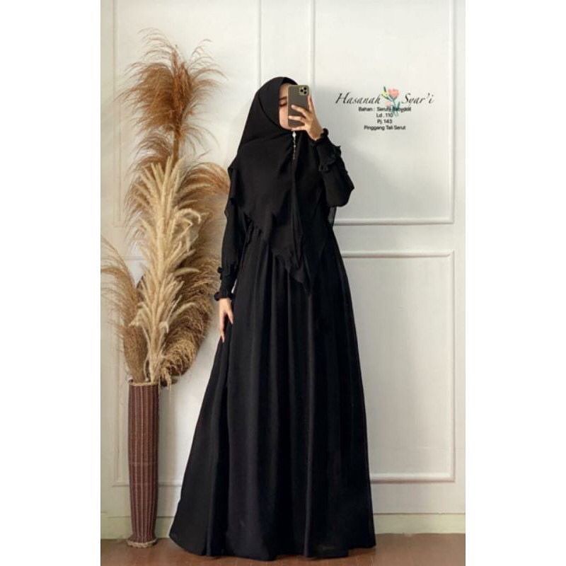 gamis syari wanita/ gamis syar'i bahan ceruty babydoll/ syari mewah/ syari mewah terbaru 2023 lebaran/ syari/ syari set/ syar'i/ syari ceruty/ syar'i mewah