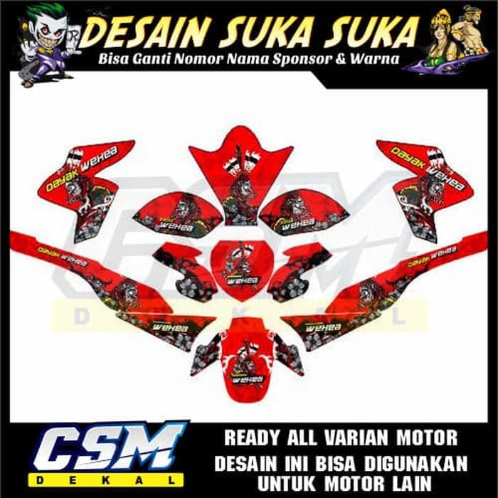 680 DEKAL DECAL MOTOR VIXION NVL / NVA STIKER STICKER STRIPING BODY NEW DAYAK ZOMBIE