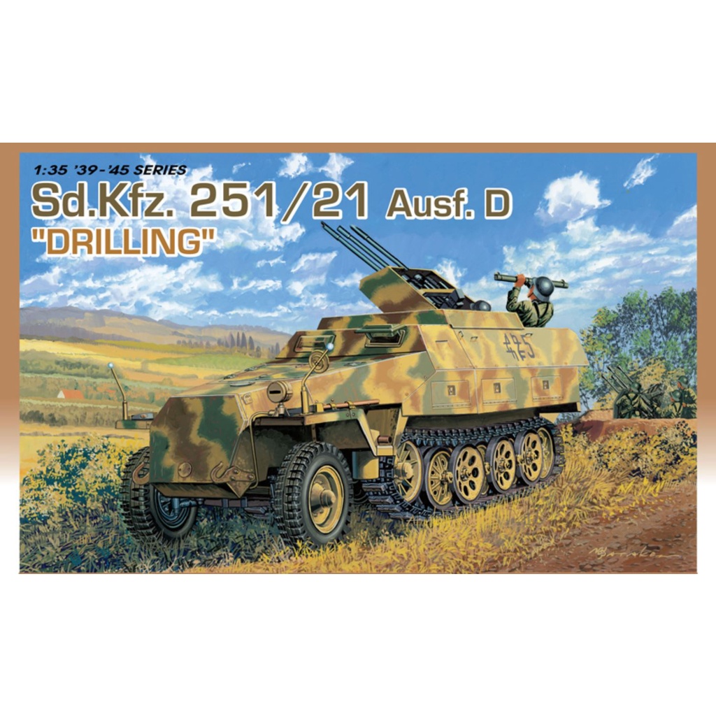 Truk Sd.Kfz.251/21 Ausf.D DRILLING Skala 1:35 Mokit Dragon