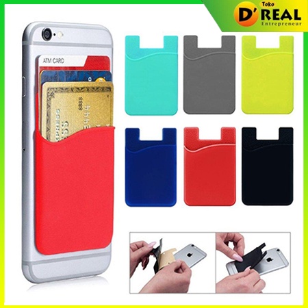 Sticky Card Holder Dompet Kartu Tempelan Hp Perekat Pocket Hp Slot Kartu Tempelan Kartu