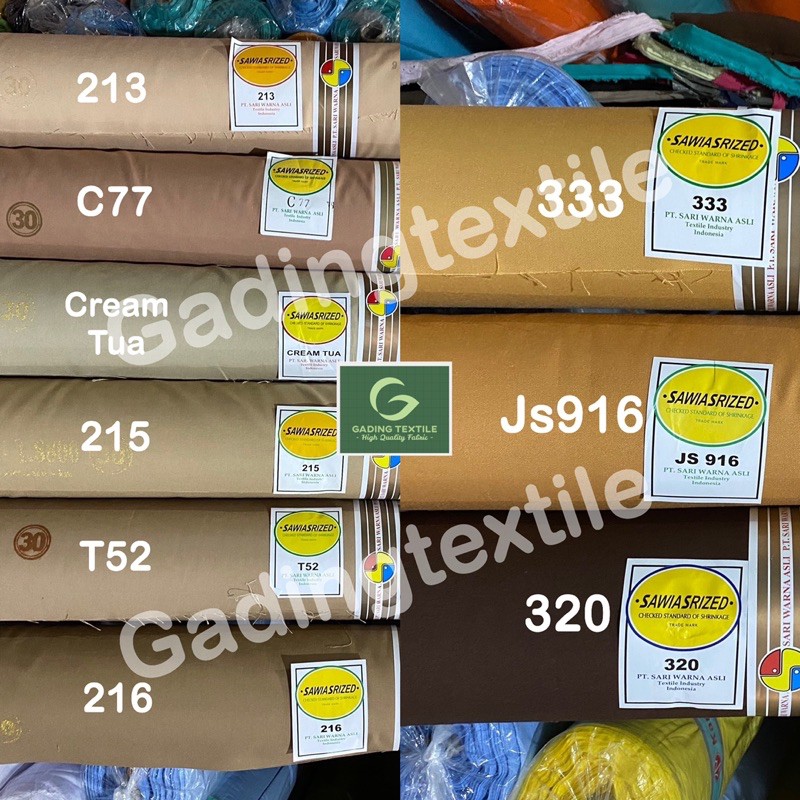 ( per setengah meter ) kain oxford sari warna sariwarna lebar 115 cm bahan baju kemeja hem seragam sekolah kerja dinas PDH PDL masker kerudung craft gamis koko tunik kaftan dress