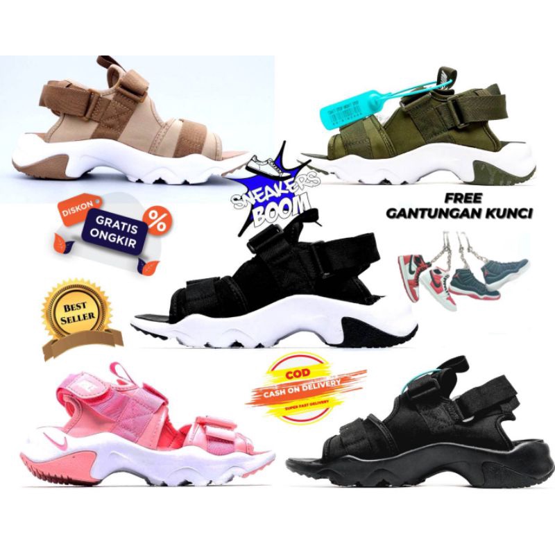 NIKE CANYON SANDAL GOLD BROWN BLACK WHITE GREEN PINK FULL BLACK