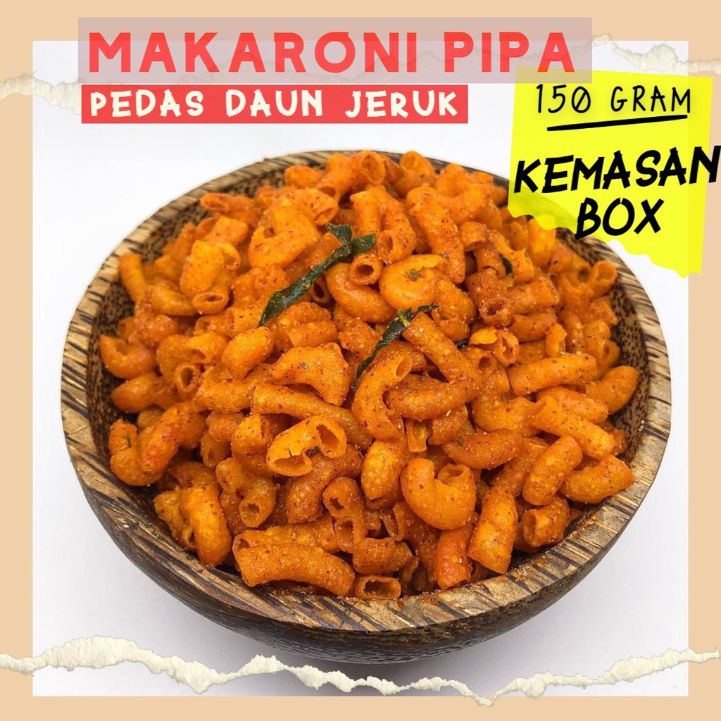 

Makaroni Bantet Pedas Daun Jeruk 150 Gram Makanan Ringan Box 500 ML Makaroni Pedas Daun Jeruk