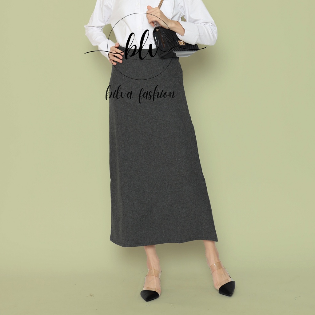Rok Span Line A Formal Polos Rok Panjang Wanita Rok Kerja Wanita Rok Kantor Wanita-5
