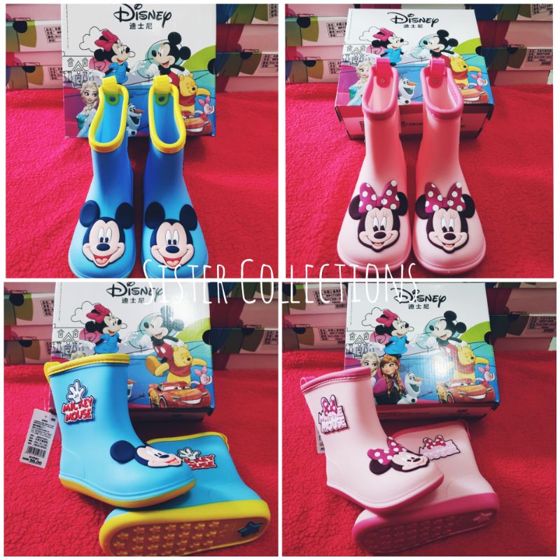 Sepatu Boots Anak Karakter Disney / Sepatu Hujan Anak Karakter Mickey Minnie Hello Kitty / Sepatu Hujan Anak Balita PAUD TK Kualitas Premium