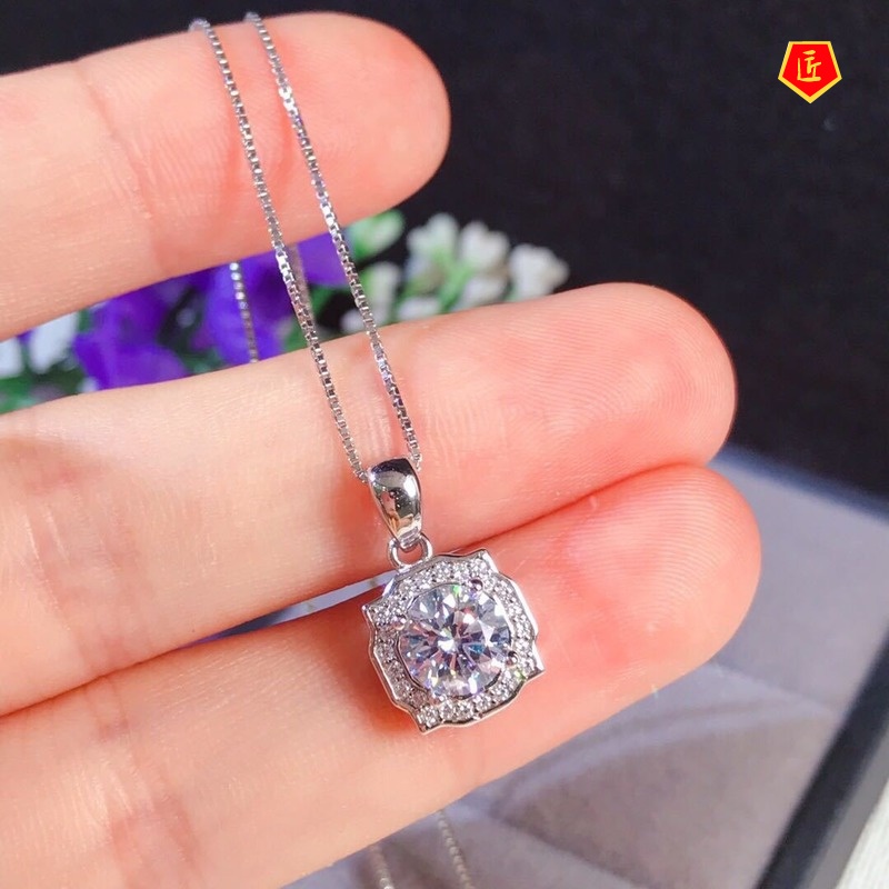 [Ready Stock]Rhinestone Carat Pendant Female Full Diamond Necklace