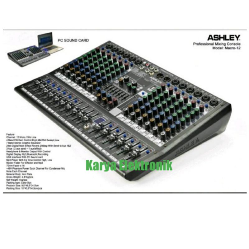 A MIXER ASHLEY MACRO12 MIXER ASHLEY 12 CHANNEL MACRO 12 original