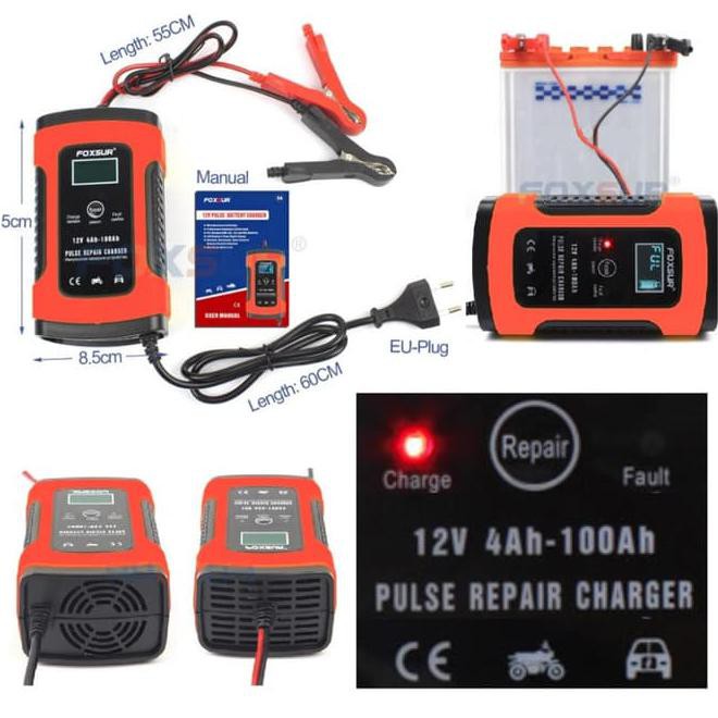 Cas Aki Otomatis Charger Accu Kering Basah Mobil Motor Ae6572