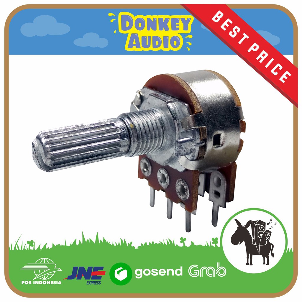 POTENSIO 50k STEREO B50K TAIWAN RRT POTENSIO STEREO 6 KAKI ORI ORIGINAL