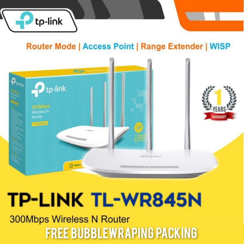 TP-LINK TL-WR845N WIFI ROUTER 300Mbps 3 Antena Garansi Resmi TP-Link Indonesia ( Versi Baru TL-WR840N )