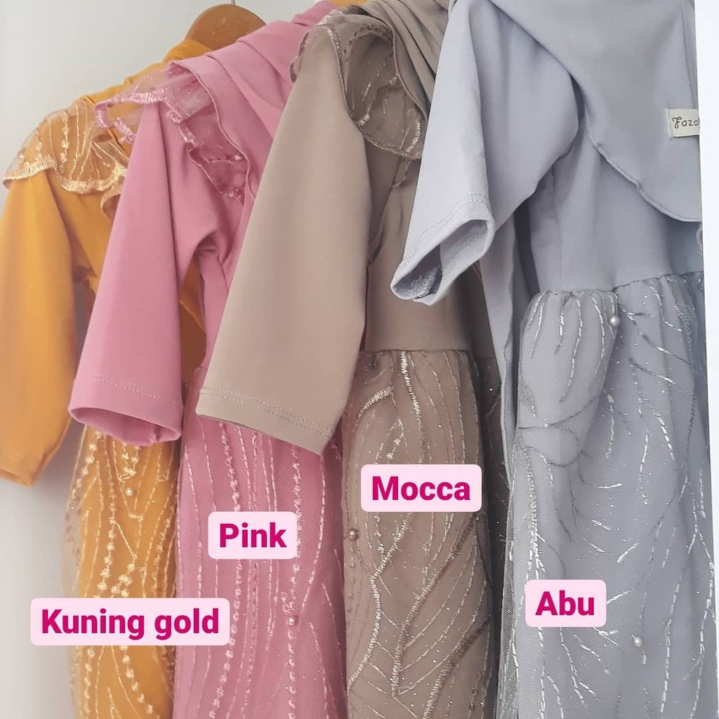 Gamis bayi, baju muslim pesta brukat tille baby, pakaian aqiqah baby