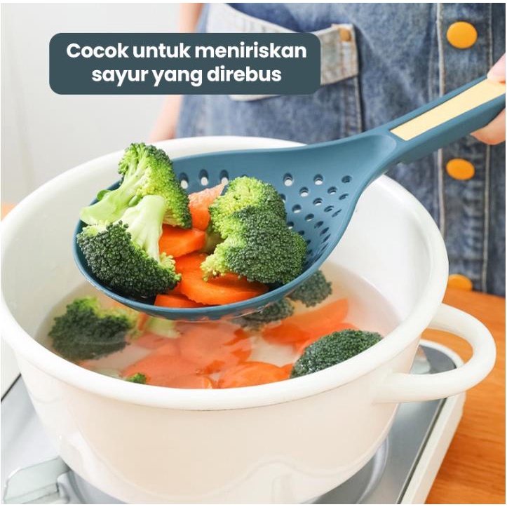 Sendok Sekop Serok /Saringan Sup Mie Tirisan /Rebusan Sayuran Makanan/Peralatan mie dapur/Peralatan dapur/saringan dapur anti panas/sendok saringan mie spagetti/sendok tirisan dapur serbaguna/tirisan rebusan sayuran/sendok saringan serbaguna/saringan mie-4
