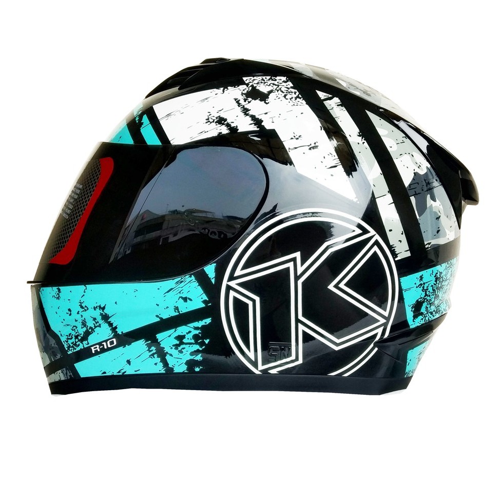 KYT R10 SERI 3 BLACK BLUE KYT R-10 SMOKE VISOR ORIGINAL KYT