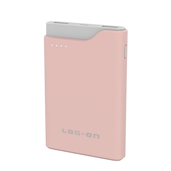 LOG ON POWERBANK 5000 MAH POWER MI 695L 2 USB (INCLUDE CABLE) Garansi 1 tahun Internasional PB Real Kapasitas