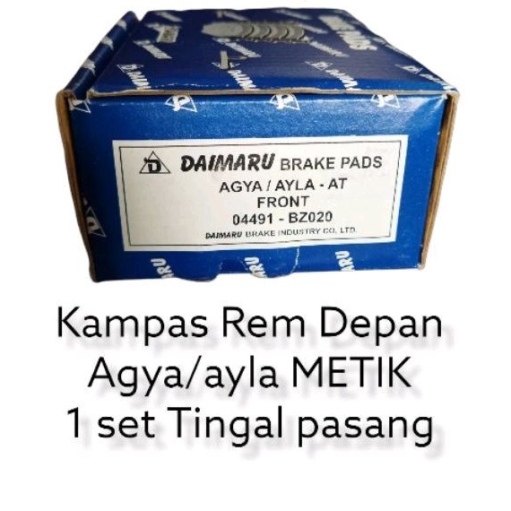 kampas rem depan toyota agya/ayla metic original daimaru