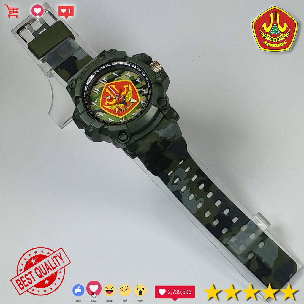 (KEREN &amp; MANTUL) JAM TANGAN BANSER LORENG HIJAU