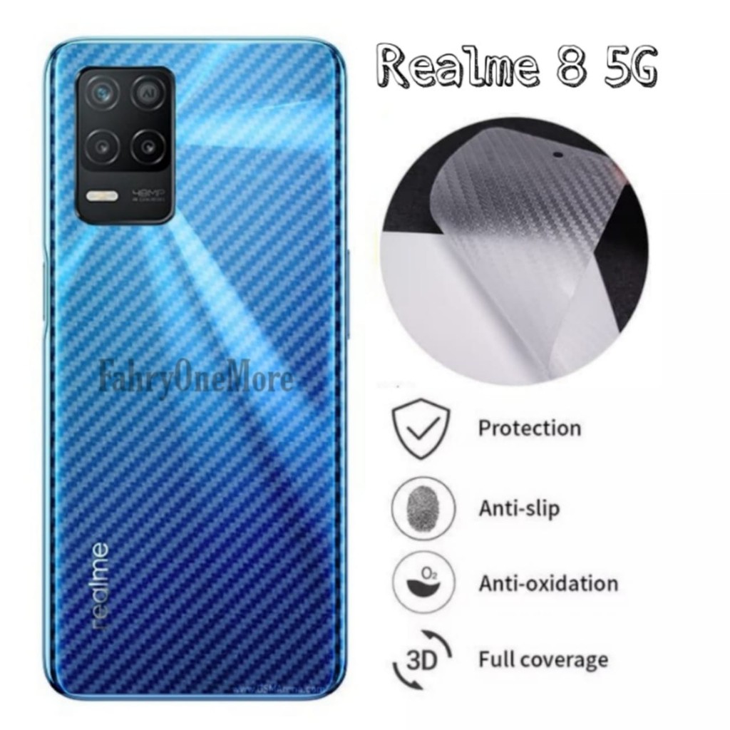 Skin Carbon Realme 8 5G Back Skin Protector Handphone