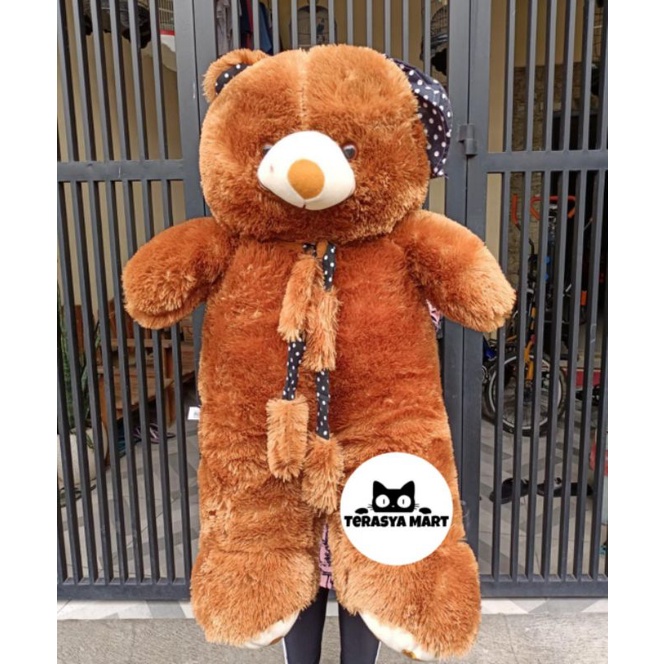 (COD)BONEKA TEDDY TOPI SYAL BEAR JUMBO 1 METER/ BONEKA BERUANG