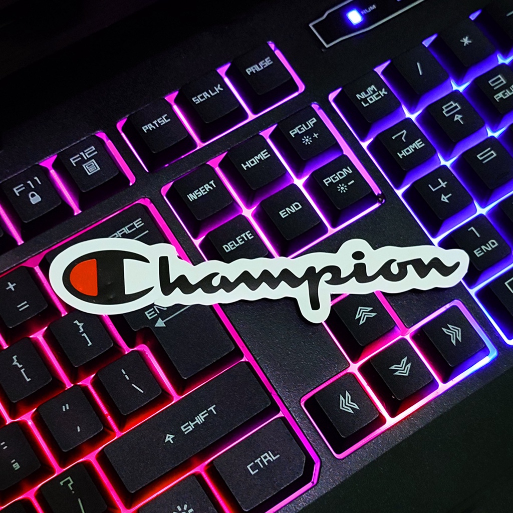 Stiker Aesthetic CHAMPION | STIKER TUMBLER HP | STICKER AESTHETIC STIKER CASE