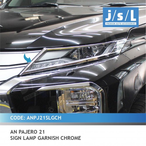 Aksesoris Mobil Pajero Sport Facelift 2021 JSL Cover List Sign Lamp Chrome