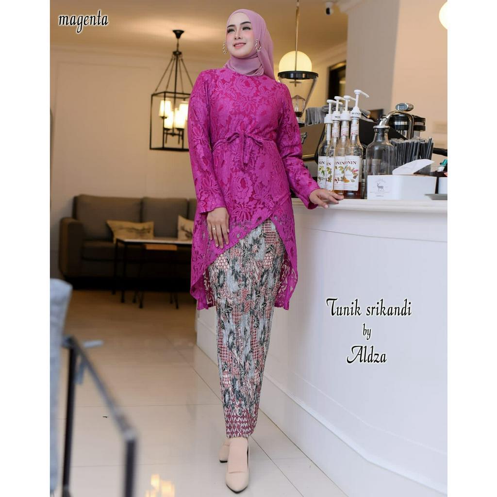 Tunik kebaya brukat srikandi | Kebaya modern | Baju outfit pesta pernikahan kondangan wisuda dan kondangan