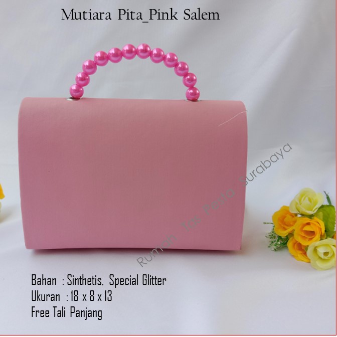 Tas Elegant,Tas Lucu,Tas Murah,MTiara Pita_Pink Salem