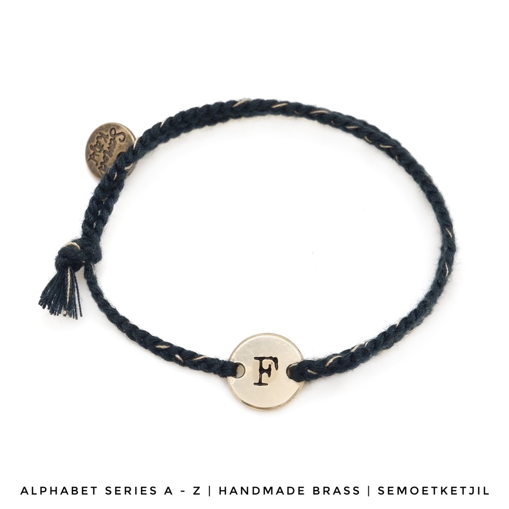 

Semoet Ketjil Gelang Boho Huruf Hitam A - M Dual Bohemian Reguler